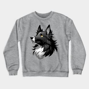 Stunning and Cool Belgian Sheepdog Monochrome and Gold Portrait for Father's Day Crewneck Sweatshirt